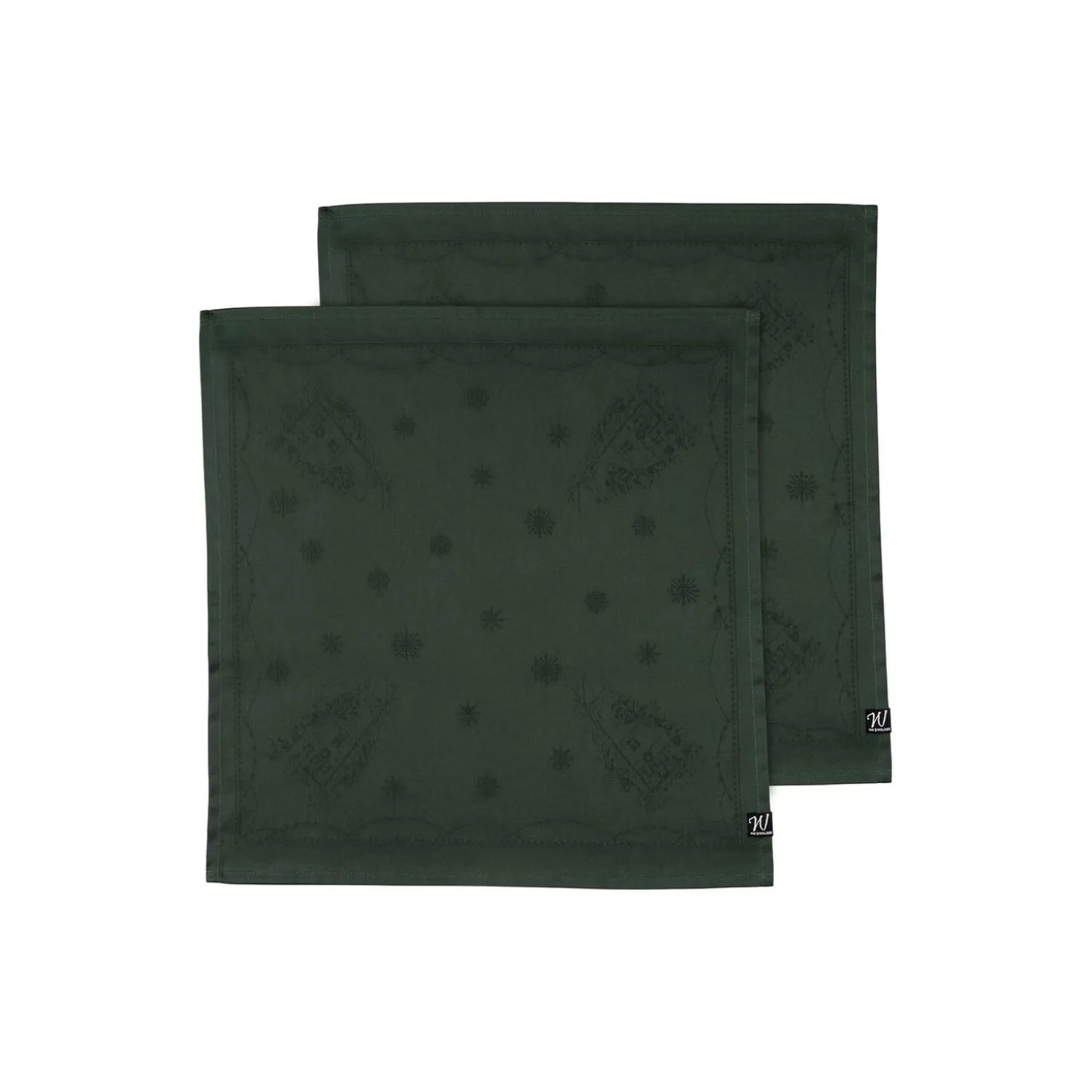 Julemorgen damask servietter 45x45 cm 2 pk, grønn