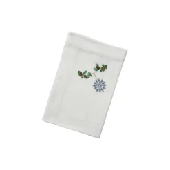 Juleserviett med julehjerte, hvit