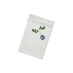 Juleserviett med julehjerte, hvit