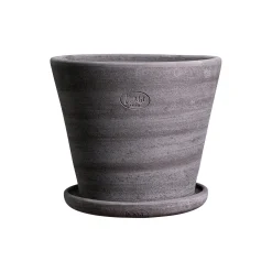 Julie RAW potte med underfat, grey