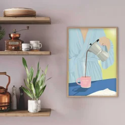 KAFFE FØRST, FOLK SENERE plakat