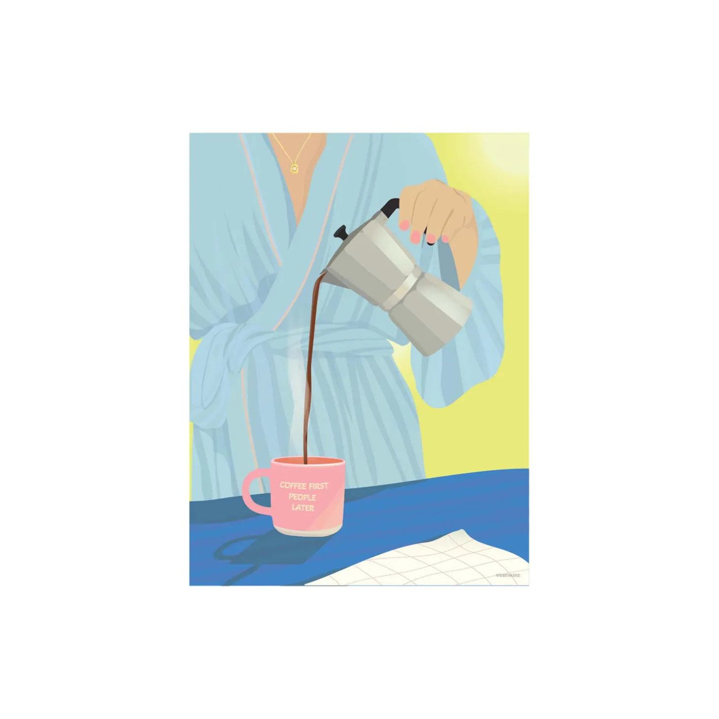 KAFFE FØRST, FOLK SENERE plakat