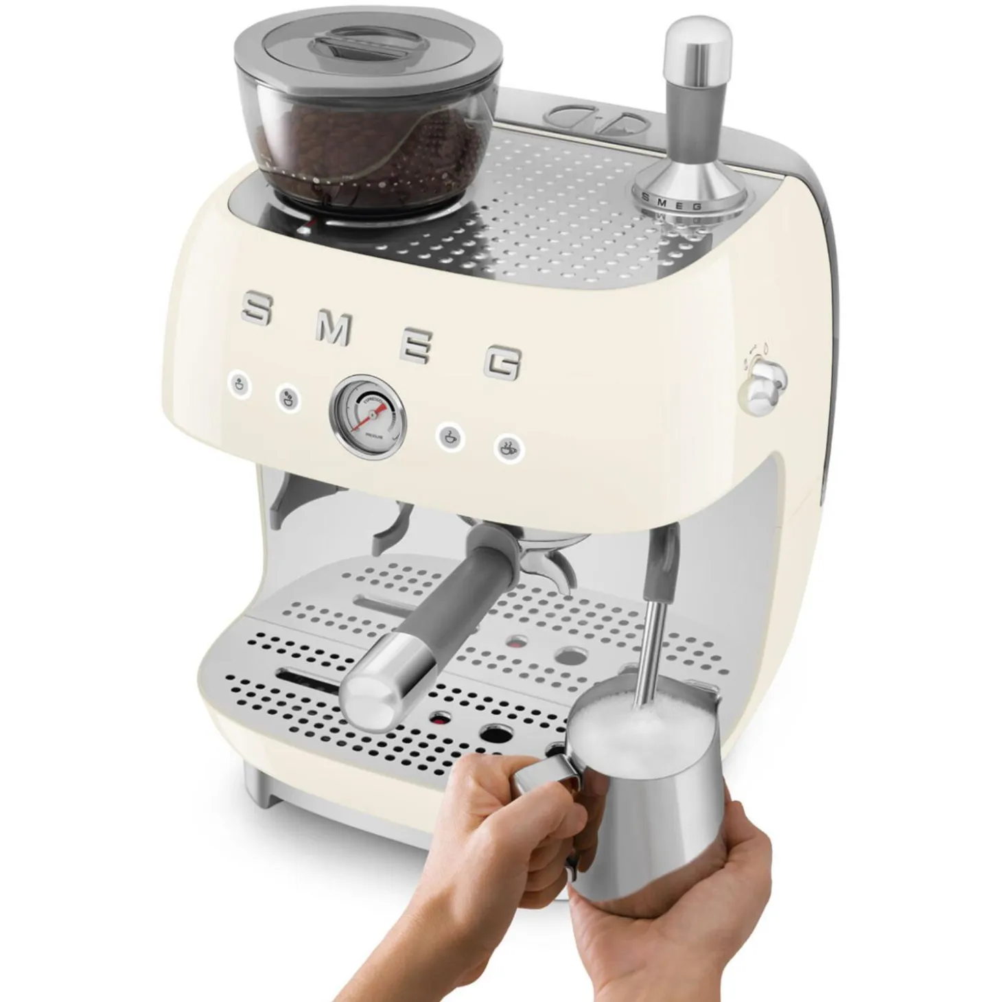 Kaffetrakter med kvern, krem