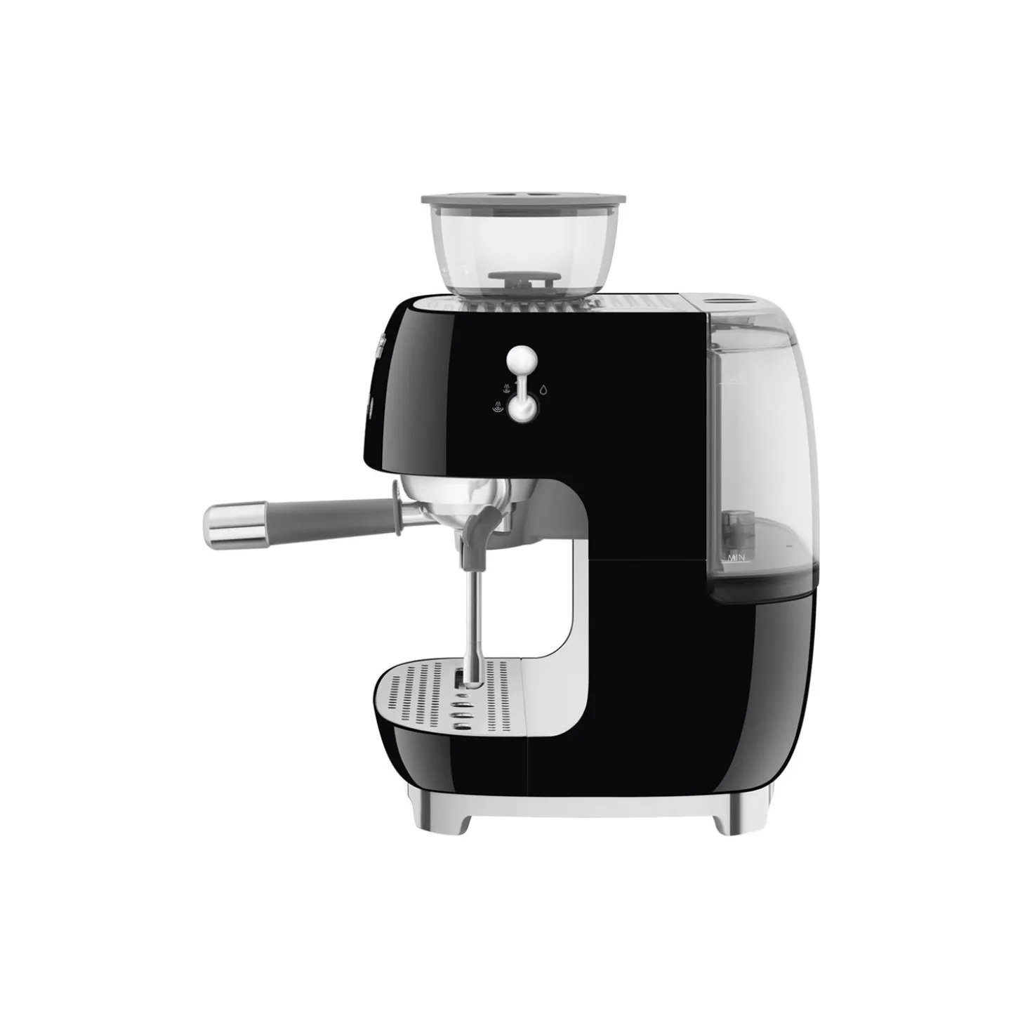 Kaffetrakter med kvern, shiny black