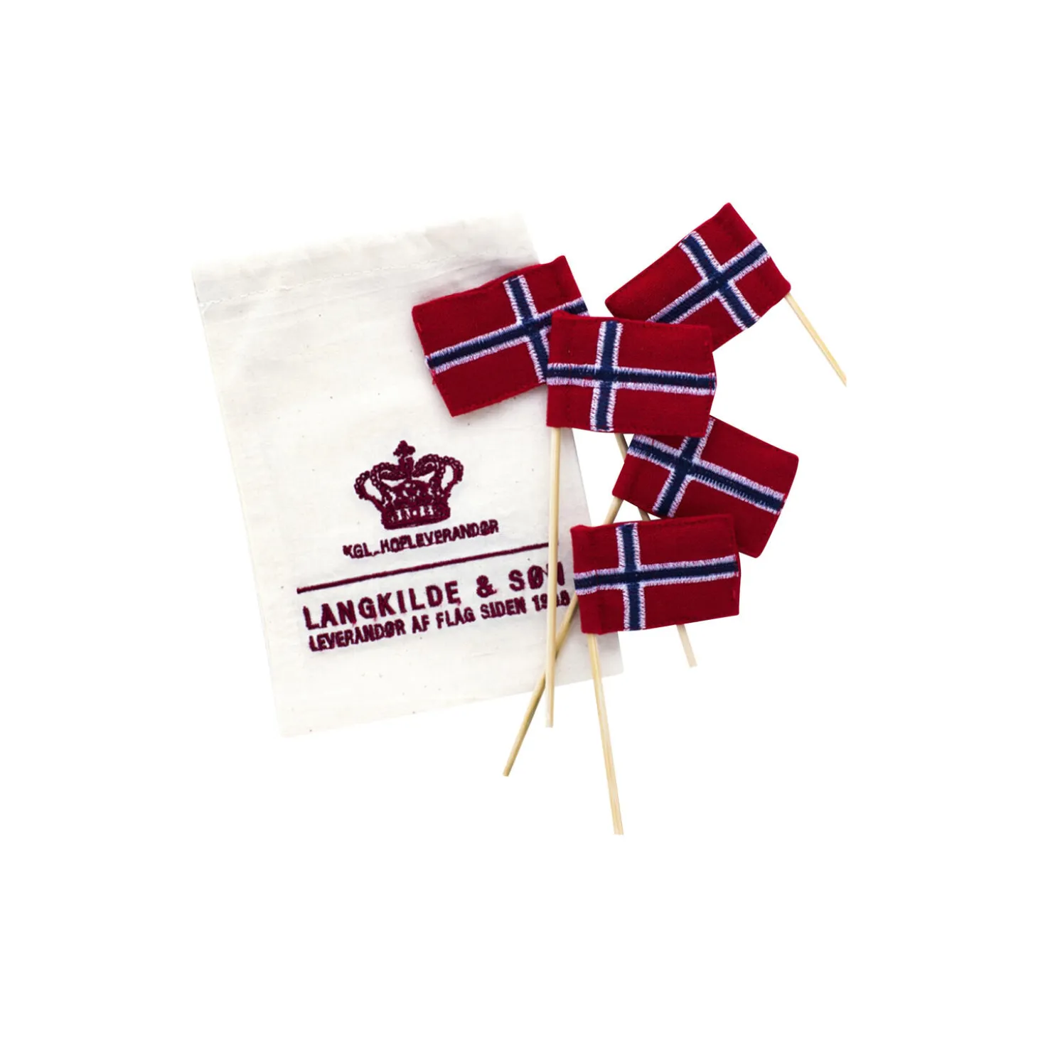 Kakeflagg norske flagg, rød, hvit, blå