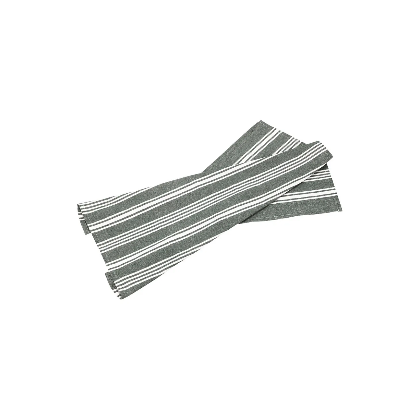 Kjøkkenhåndkle resirkulert Eco Stripe, skoggrønn