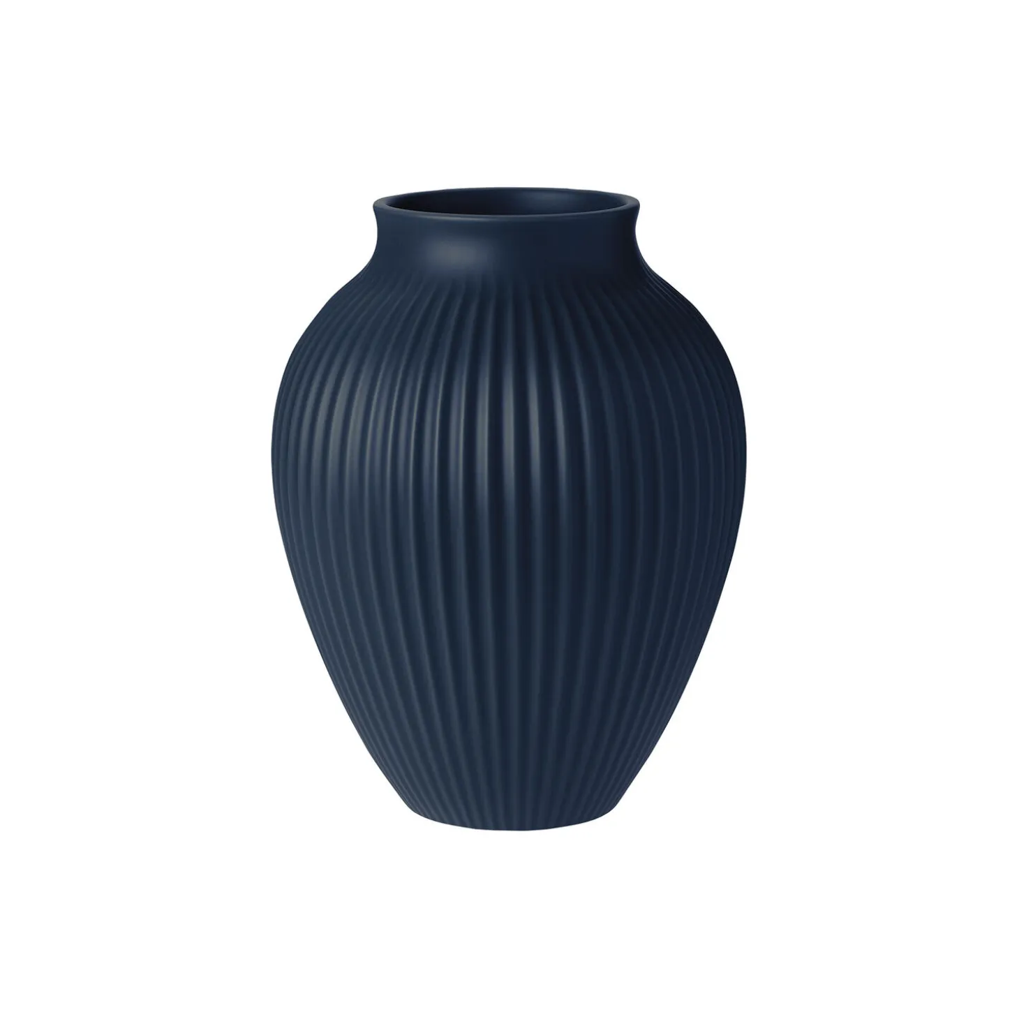 Knabstrup vase ripple, mat dark blue