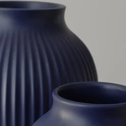 Knabstrup vase ripple, mat dark blue