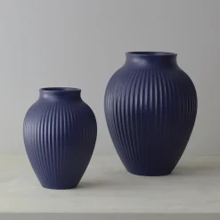 Knabstrup vase ripple, mat dark blue