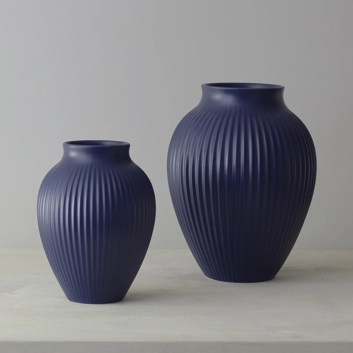 Knabstrup vase ripple, mat dark blue