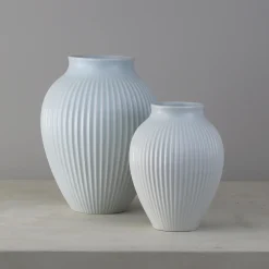 Knabstrup vase ripple, mat ice blue