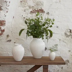 Knabstrup vase ripple, white