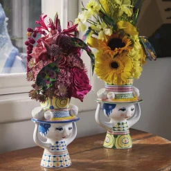 Lady with Hat vase, blå