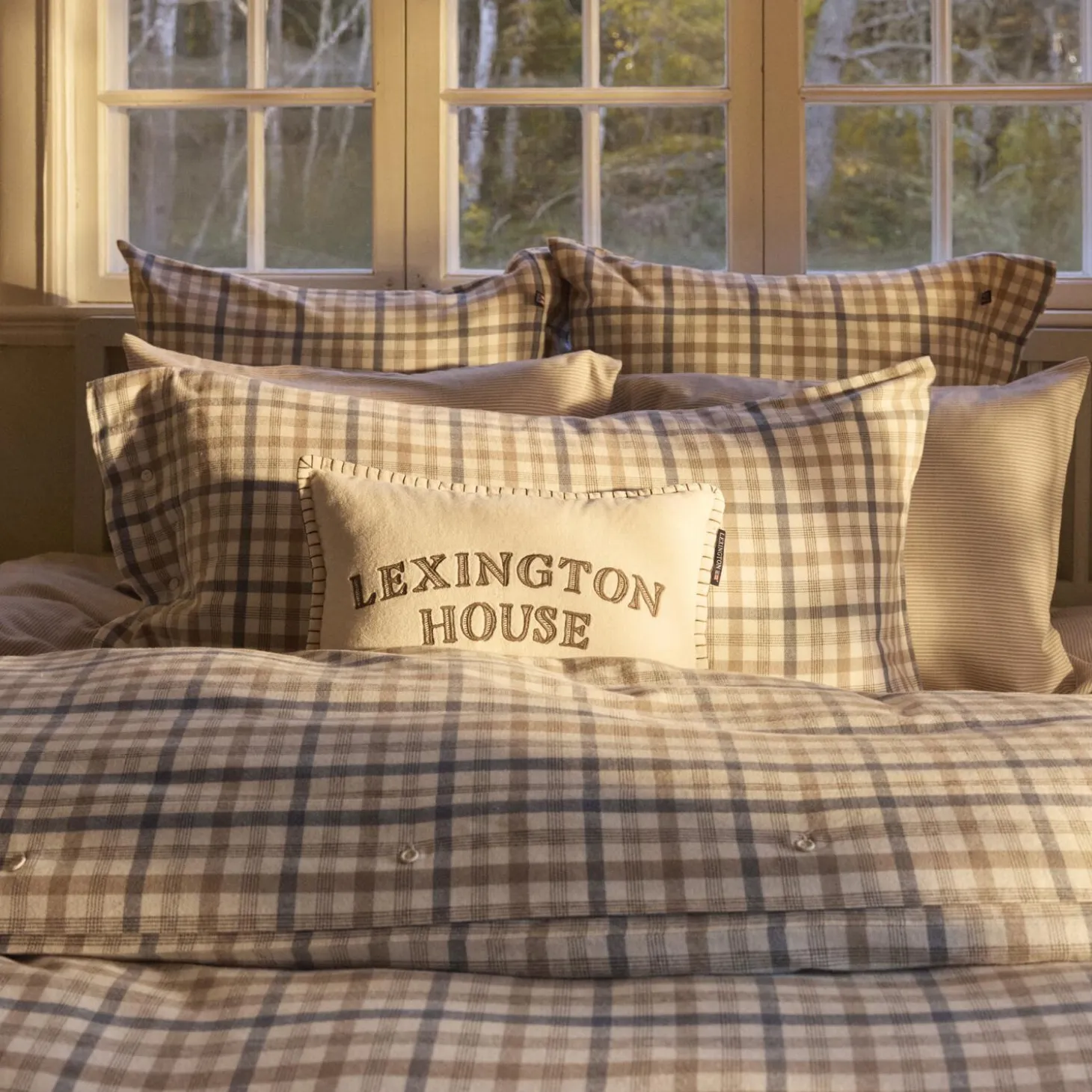 Lexington House pute, lys beige/oliven