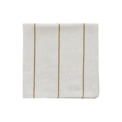 Line Serviett, offwhite/gold