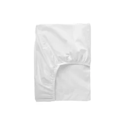 Linen Woven Fitted Sheet, white
