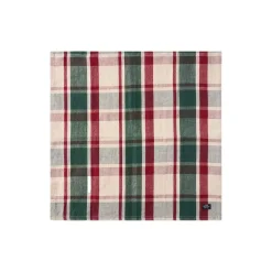 Linen/Cotton Napkin, green/red/beige