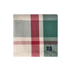 Linen/Cotton Tablecloth, green/red/beige