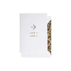 Love 2 Love U kort, hvit/gull