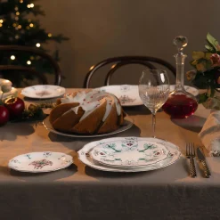 Lucia flat tallerken 28 cm, hvit/rød/grønn