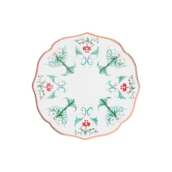 Lucia frokosttallerken 21 cm, hvit/rød/grønn