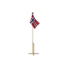 Luksus flaggstang med norsk flagg, rød, hvit, blå