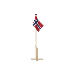 Luksus flaggstang med norsk flagg, rød, hvit, blå