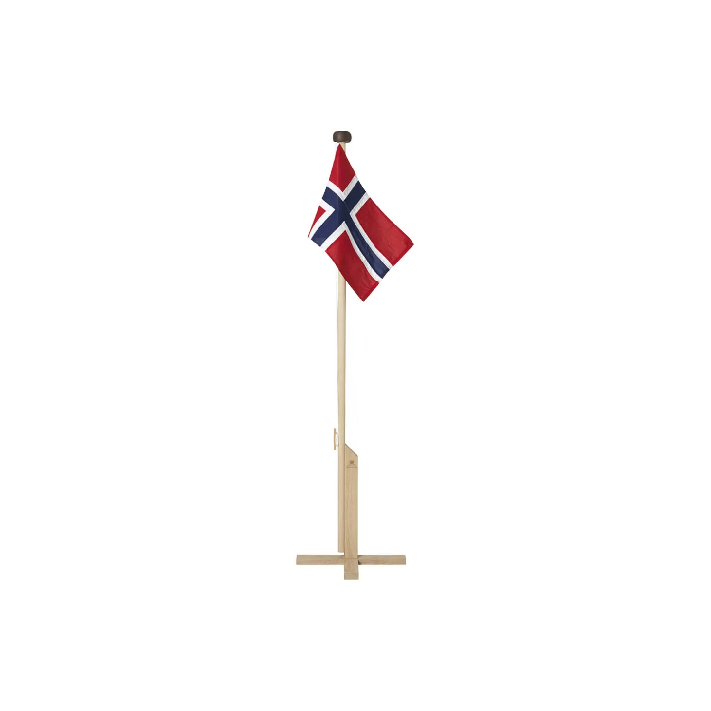 Luksus flaggstang med norsk flagg, rød, hvit, blå