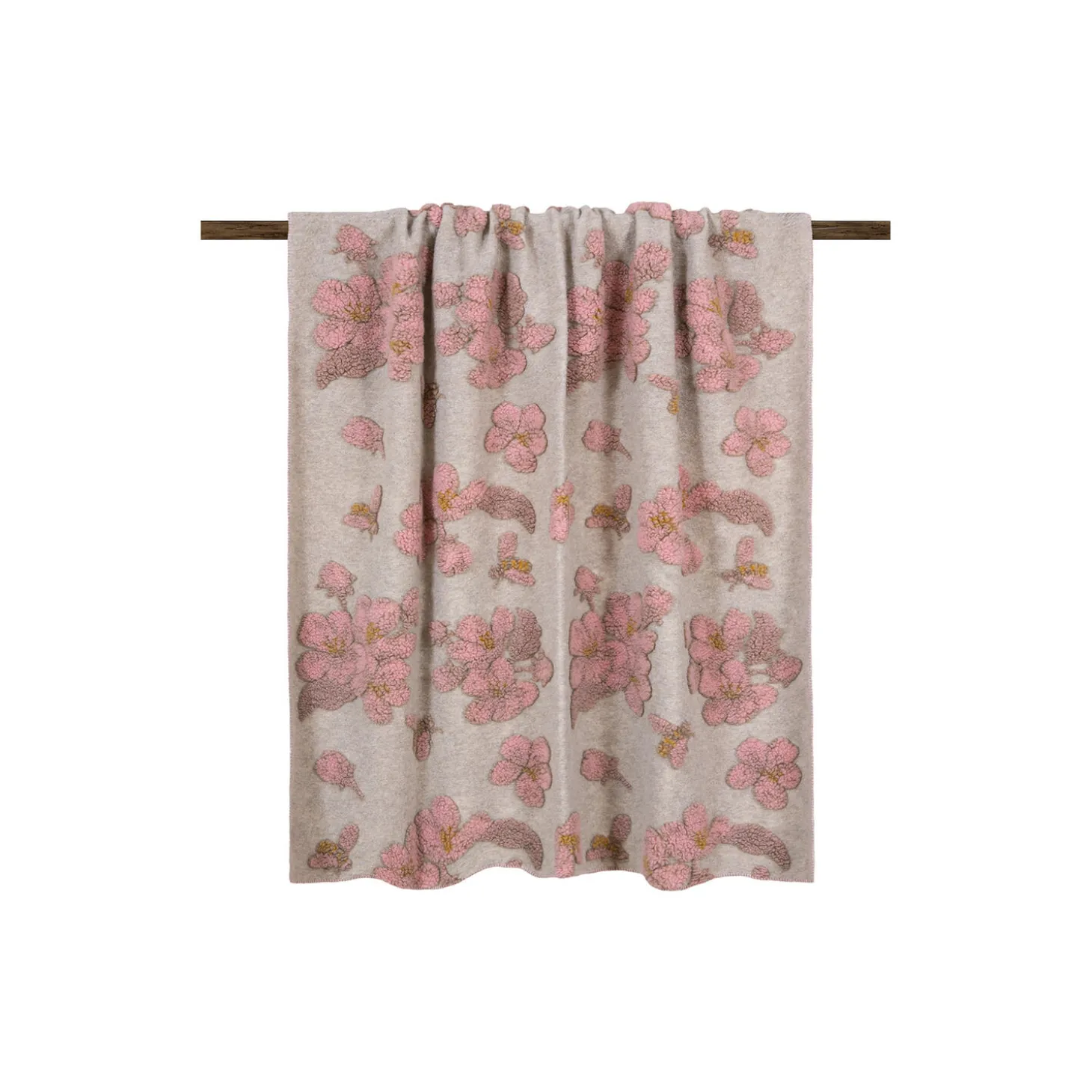 MAGNOLIA Easy boiled wool pledd 150x190cm, rosa