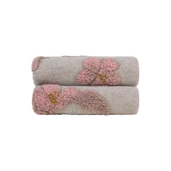 Magnolia pledd - lett kort ull, rosa/beige