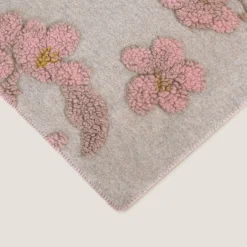 Magnolia pledd - lett kort ull, rosa/beige