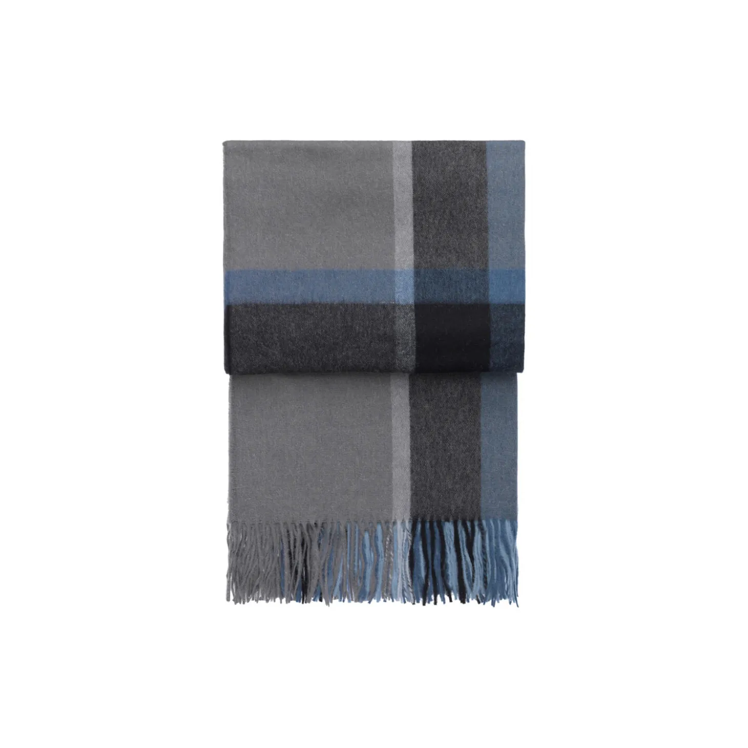 Manhattan pledd, steel blue/dusty ocean