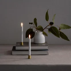 Mini kjegleformet lysestake 2-pakk, brass