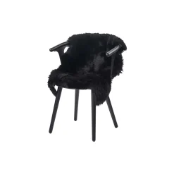 New Zealand Premium langhåret lammeskinn, svart
