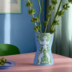 Nina Vase, lys blå/grønn