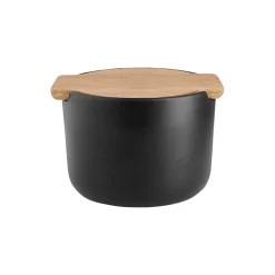 Nordic Kitchen saltkar med lokk, sort/eik