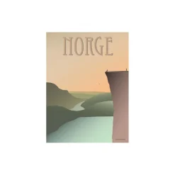 Norge Preikestolen plakat, 40x30 cm