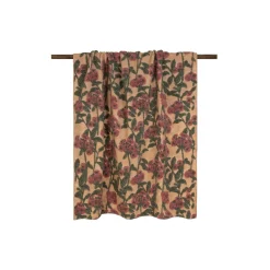 OLD FLOWER Easy boiled wool pledd 150x190cm, burgundy