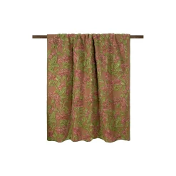 Old Flower Easy Boiled Wool pledd, brown/pink/green