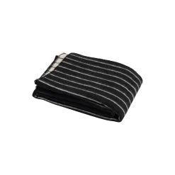 Outdoor Market Throw, black with beige stripe