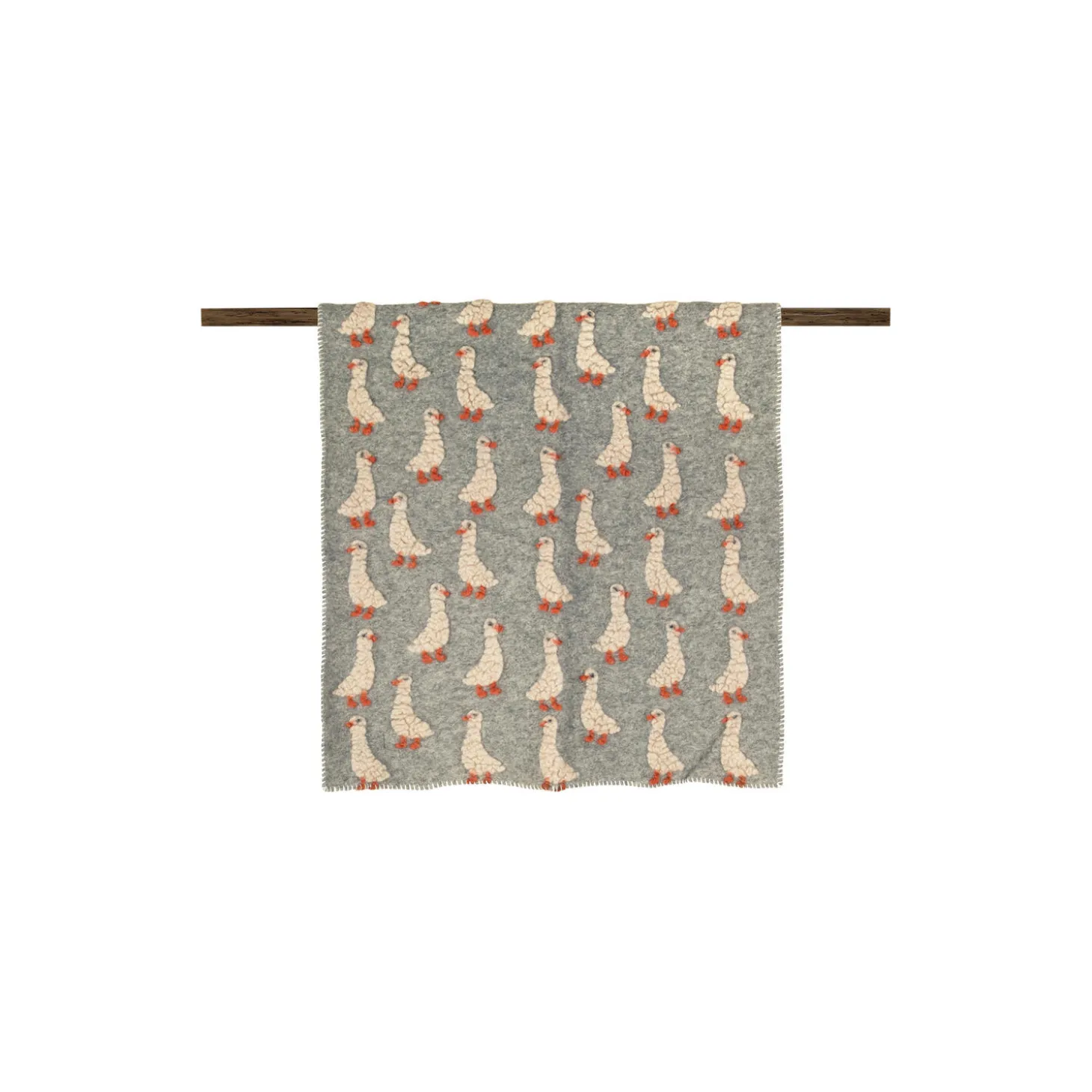 PAPERELLA GREY Boiled wool GRIGIA pledd 75x100cm