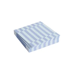 Pattern servietter lunch, light blue/dusty blue pillar stripe