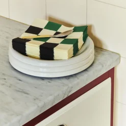 Pattern servietter lunch, off-white/green/black m check
