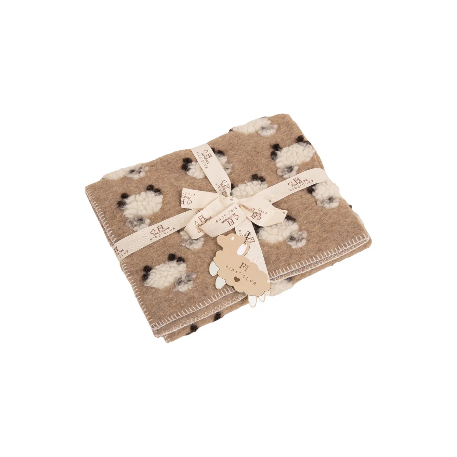 PECORELLA BEIGE Boiled wool pledd 75x100cm