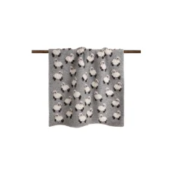 PECORELLA GRIGIA Boiled wool GRIGIO pledd 75x100cm