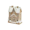 Pepperkakehus med LED, brun
