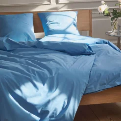 Percale sengetøy, bright blue