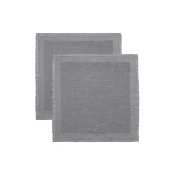 Plain linservietter, dark grey
