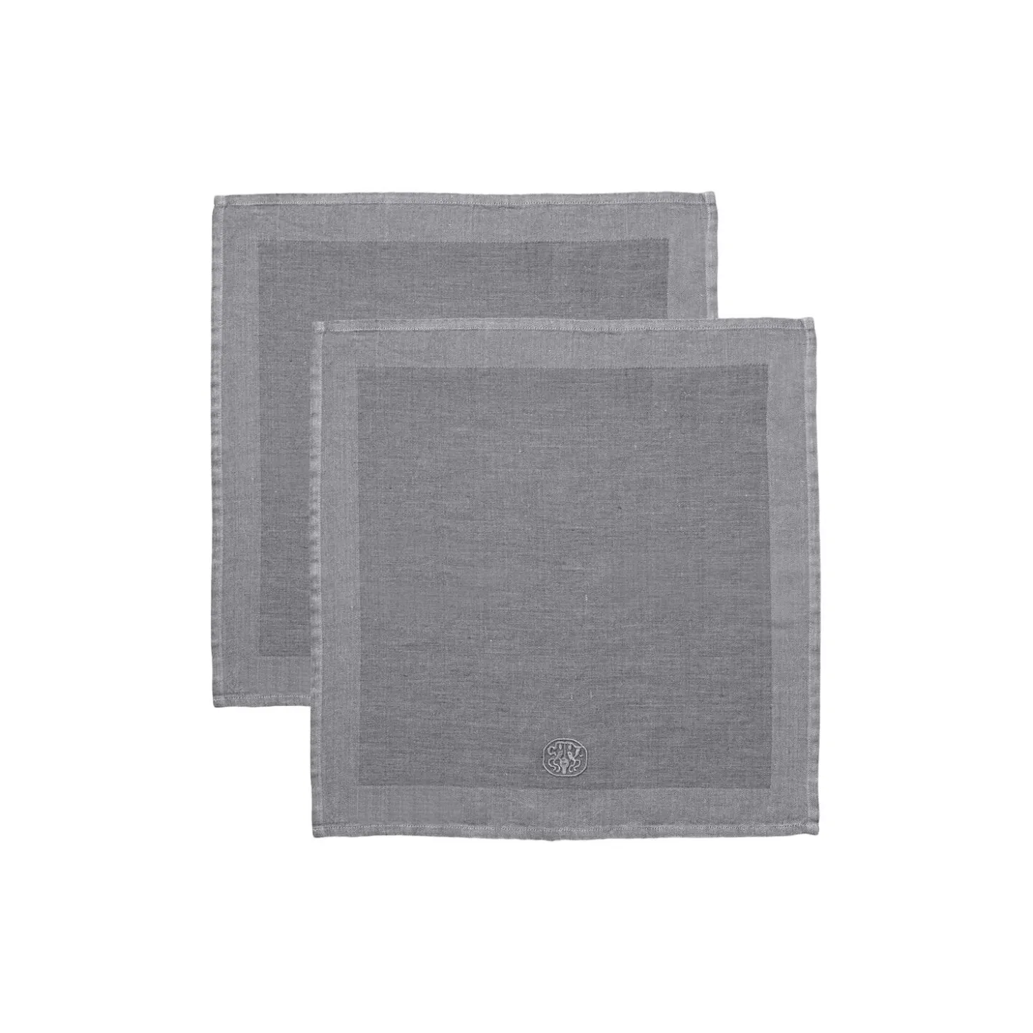 Plain linservietter, dark grey