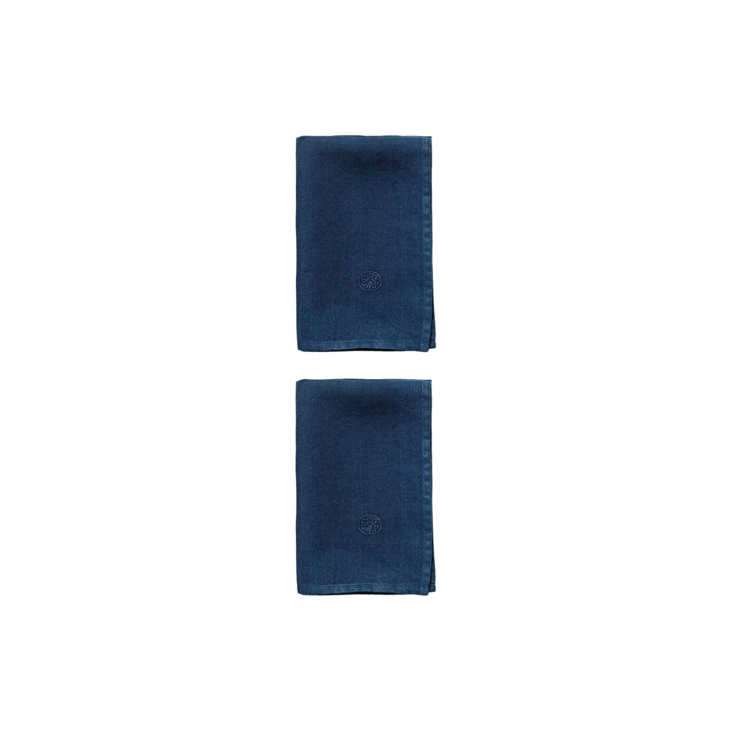Plain linservietter, deep blue
